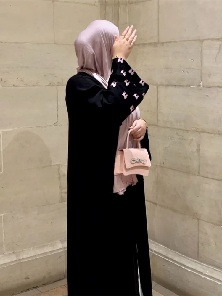 女性のための黒いハートのアバヤ,着物,イスラム教徒のイスラム - Embroidery Kebaya のレビューと価格