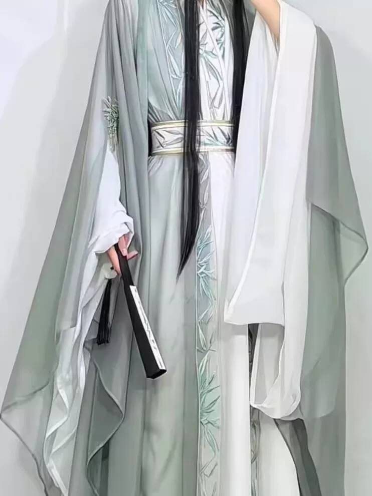 新しい漢服女性魏金峰刺繍男性ビッグスリーブシャツテレビシリー - Embroidery Cotton Shirt のレビューと価格