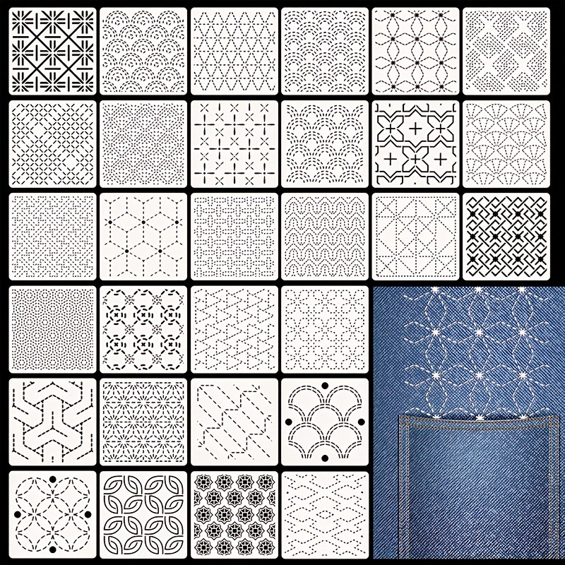30 個の刺繍テンプレート DIY 刺繍パターン幾何学ライン - Embroidery Meaning のレビューと価格