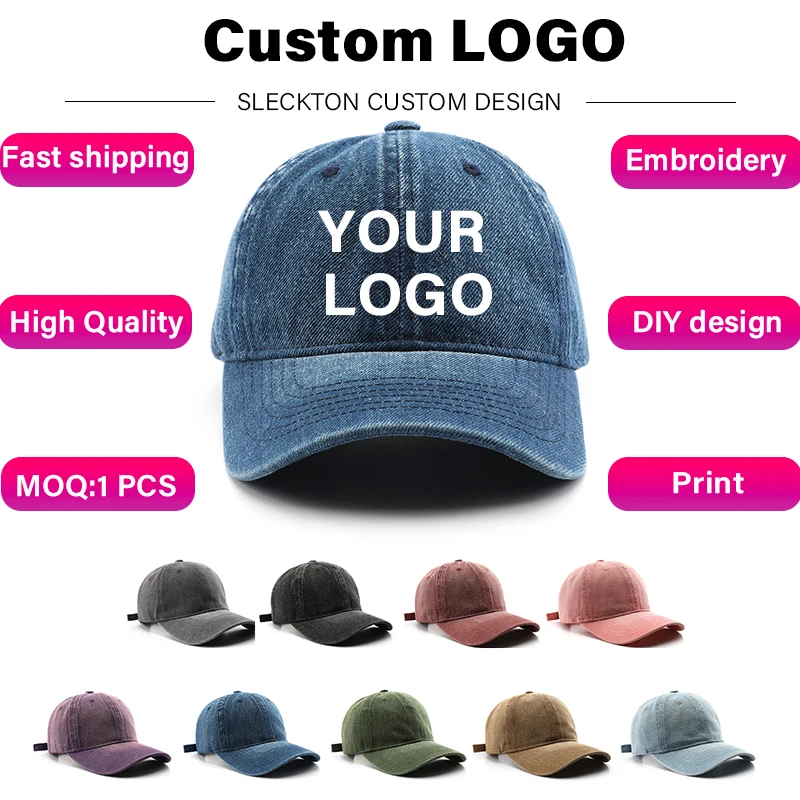 SLECKTON カスタムロゴ野球帽男性と女性のためのブラン - Embroidery Design Logo のレビューと価格