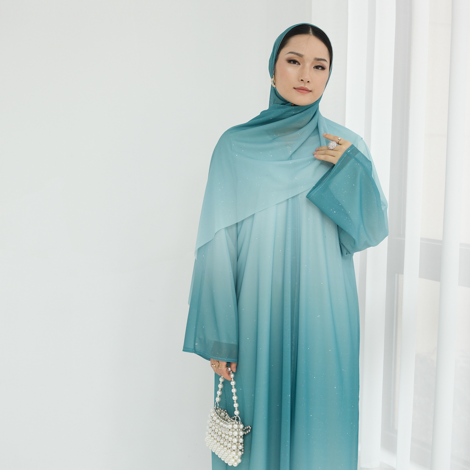 イード・ラマダン グラデーション着物カーディガン ドバイ・ア - Embroidery Kebaya のレビューと価格