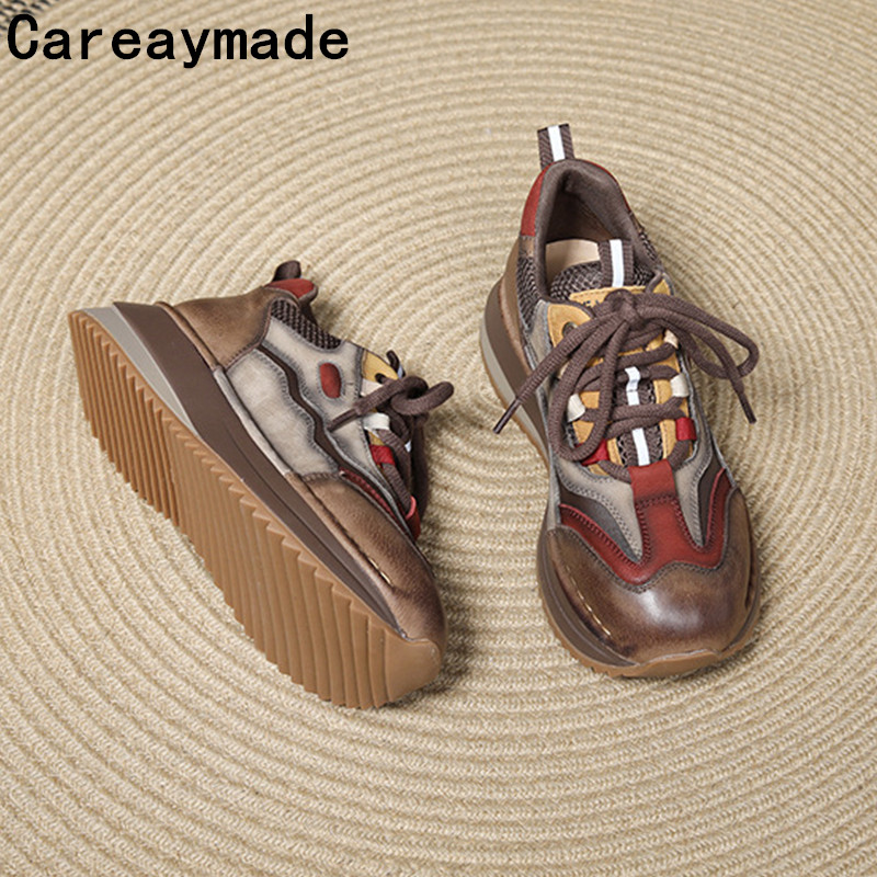 Careaymade-牛本革女性アンクルブーツ春フラットブー - Embroidery Garments のレビューと価格