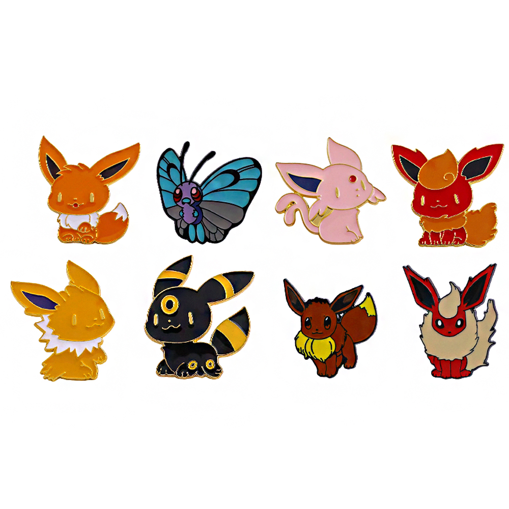 8個入り イーブイ エナメルピンセット。かわいい漫画風のモン - Embroidery Reddit のレビューと価格