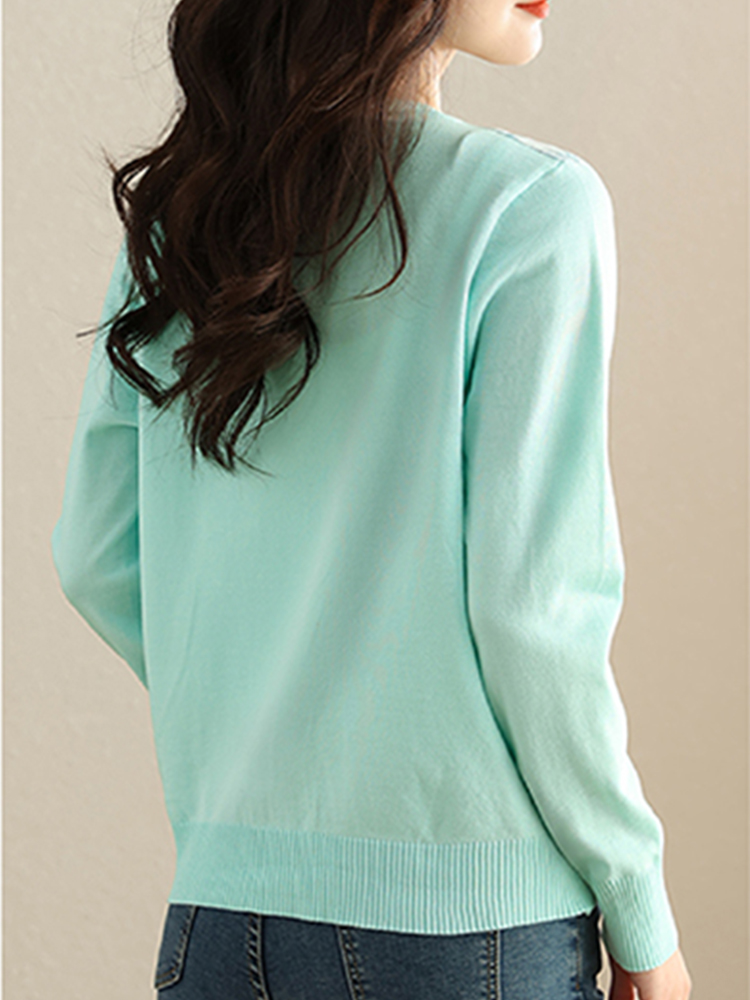 ソフトニットボトムシャツ、カジュアルセーター、ベーシックトッ - Embroidery Online のレビューと価格